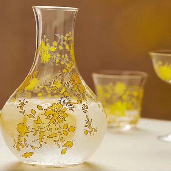 Anthropologie Carafe Pitcher Vase Handblown Glass New In Box Rare NWT